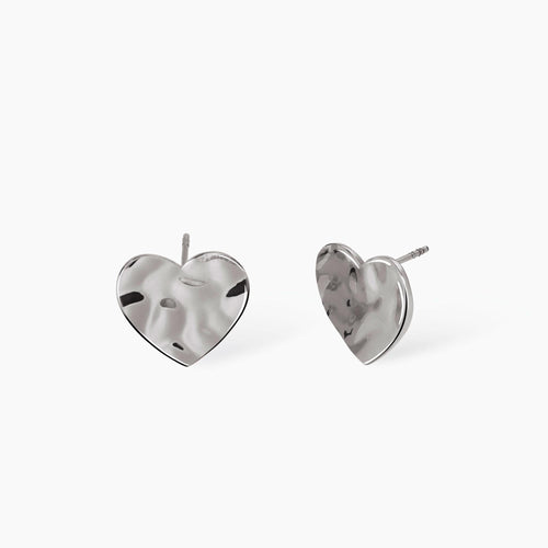 KIDULT - Orecchini cuore effetto martellato STYLE 03