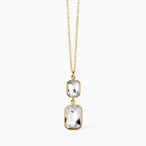 Kidult - Collana a girocollo dorato con cristalli pendenti STYLE 01