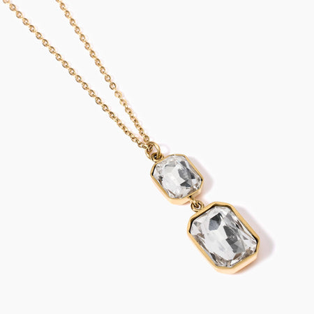 Kidult - Collana a girocollo dorato con cristalli pendenti STYLE 01