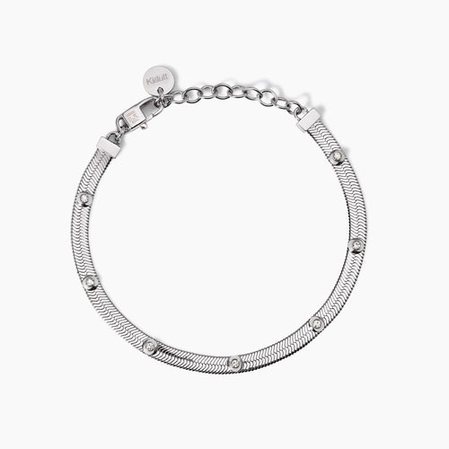 Kidult - Bracciale regolabile con cristalli bianchi  STYLE 04