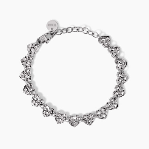 Kidult - Bracciale con cuori effetto martellato  STYLE 03