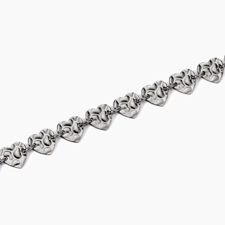 Kidult - Bracciale con cuori effetto martellato  STYLE 03