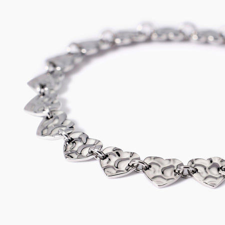 Kidult - Bracciale con cuori effetto martellato  STYLE 03