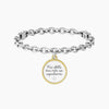 Kidult - Bracciale con catena e ciondolo con frase motivazionale Fai della tua vita un capolavoro