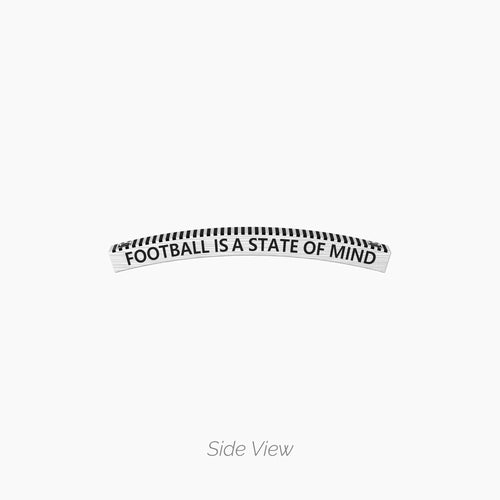 Kidult -Bracciale uomo con agata nera e piastra rettangolare Football is a state of mind