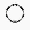 Kidult -  Bracciale uomo buona fortuna con charm e agata nera Buona fortuna