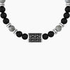 Kidult -  Bracciale uomo buona fortuna con charm e agata nera Buona fortuna