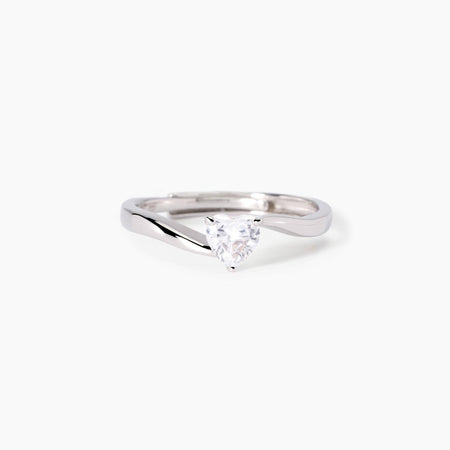 Mabina -   Anello in argento con zircone cuore BEATO TRA LE DONNE