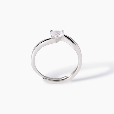 Mabina -   Anello in argento con zircone cuore BEATO TRA LE DONNE