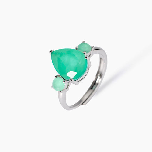 Mabina - Anello con fusion stone glass verde SANTORINI