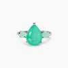 Mabina - Anello con fusion stone glass verde SANTORINI