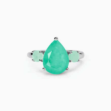 Mabina - Anello con fusion stone glass verde SANTORINI