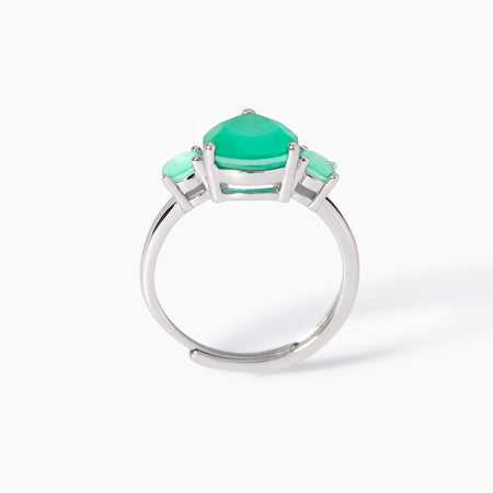 Mabina - Anello con fusion stone glass verde SANTORINI