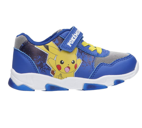 Scarpe Pokemon Pikachu con luci numeri dal 25 al 33 BLU
