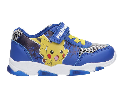 Scarpe Pokemon Pikachu con luci numeri dal 25 al 33 BLU