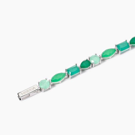 Mabina  -  Bracciale con fusion stone glass verde SANTORINI