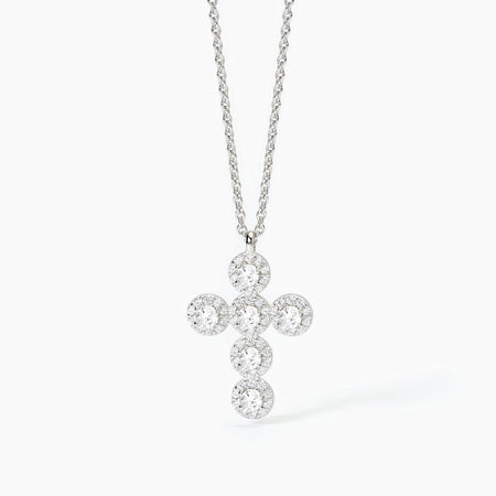 Mabina -  Collana Girocollo in argento con ciondolo croce MILANESIENNE