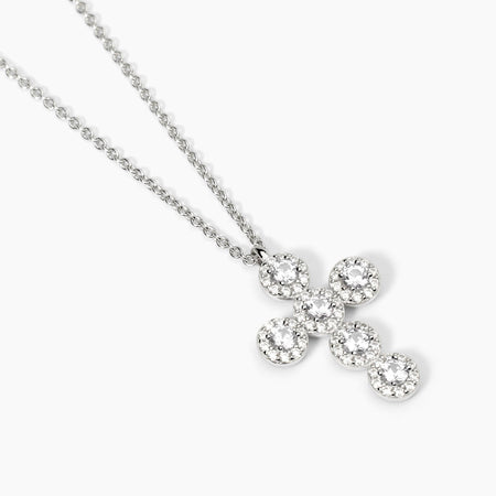 Mabina -  Collana Girocollo in argento con ciondolo croce MILANESIENNE