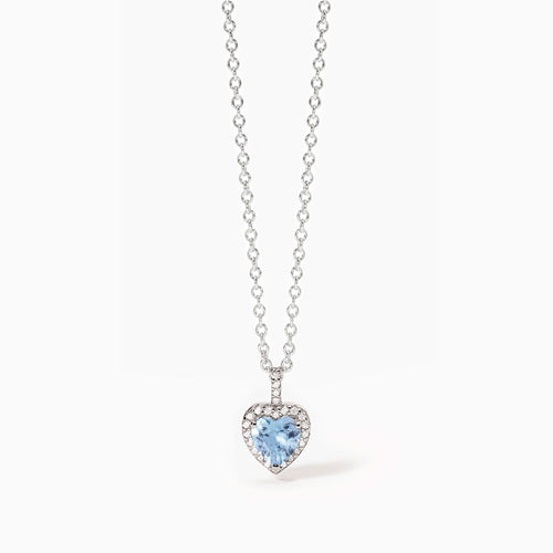Mabina -  Collana Girocollo in argento con acquamarina sintetica LOVE AFFAIR