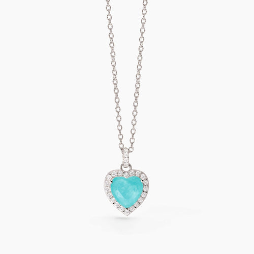 Mabina - collana Girocollo in argento con glass azzurro NON SARÀ UN'AVVENTURA