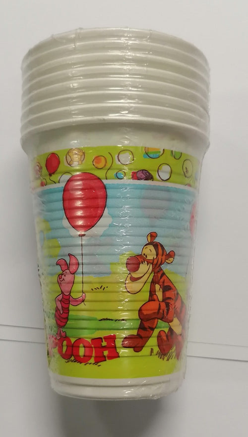 8 BICCHIERI IN PLASTICA TEMA WINNYE THE POOH 200ML