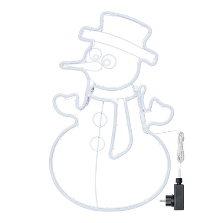 Figura luminosa "Pupazzo di Neve" con luce a neon bifacciale decorazione da 58 cm