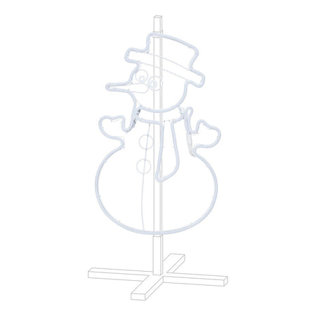 Figura luminosa "Pupazzo di Neve" con luce a neon bifacciale decorazione da 58 cm