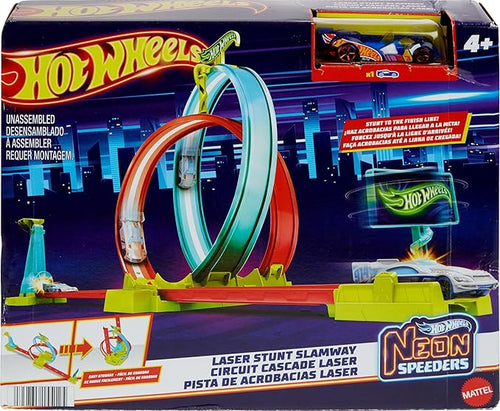 Mattel - Pista Hot Wheels Neon Speeders Laser Stunt Slamway