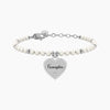 Kidult -  Bracciale perle con ciondolo cuore per famiglia Cuore | famiglia