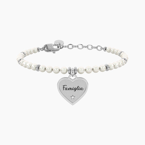 Kidult -  Bracciale perle con ciondolo cuore per famiglia Cuore | famiglia