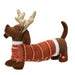 Pupazzetto Bassotto con costume da renna con suoni , in tessuto, decorazione da 32 cm
