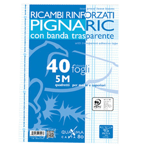 Ricambi Forati Rinforzati A4 5Mm 40Fg 80Gr Pignaric
