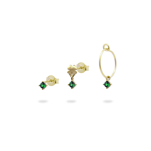 RUE DES MILLE - ORECCHINI TRIS QUADRIFOGLI E PUNTO LUCE