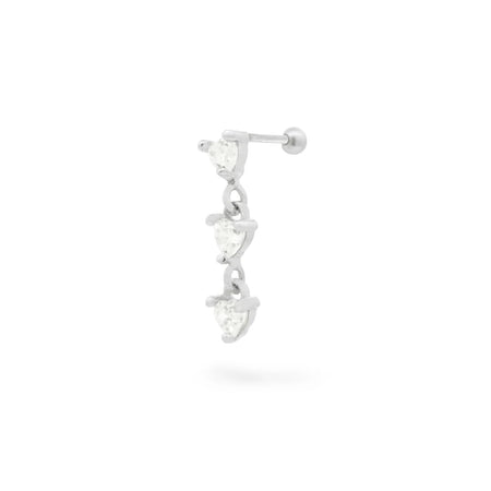 RUE DES MILLE -  ORECCHINO HELIX PIERCING TRIPLE HEARTS