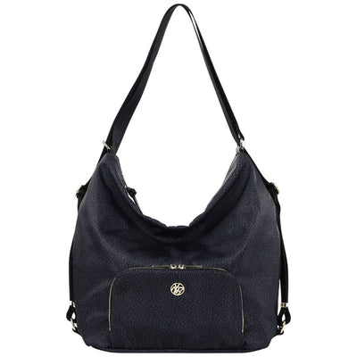 Ynot? Borsa Zaino nera in Tessuto Logato Cloud CLO050F6