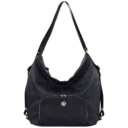 Ynot? Borsa Zaino nera in Tessuto Logato Cloud CLO050F6