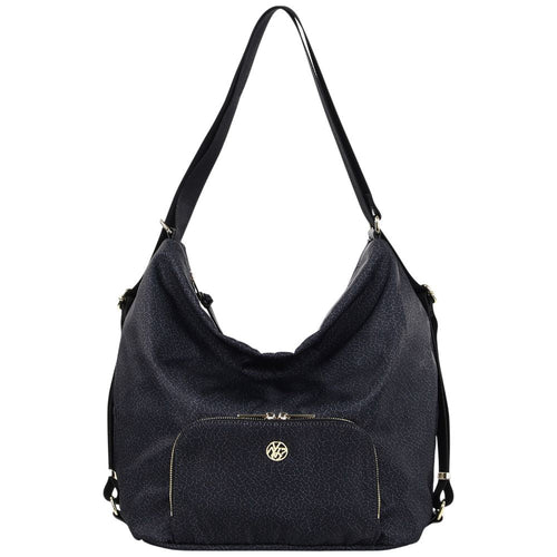 Ynot? Borsa Zaino nera in Tessuto Logato Cloud CLO050F6