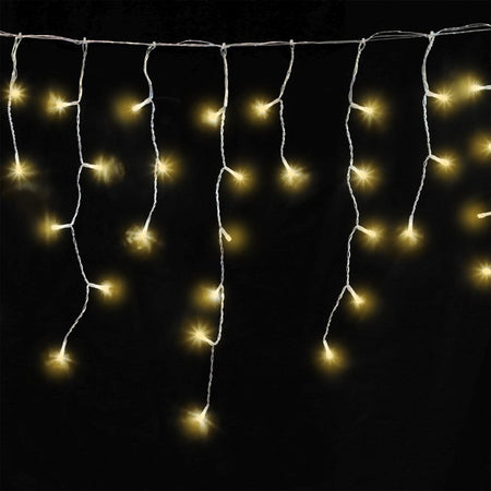 Catena Luminosa 400 Luci LED a Cascata Bianco Caldo IP44 con Timer