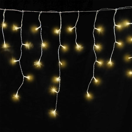 Catena Luminosa 400 Luci LED a Cascata Bianco Caldo IP44 con Timer