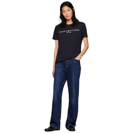 Tommy Hilfiger donna t-shirt blu WW0WW40276 T-shirt Tommy Hilfiger
