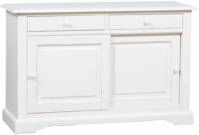 Biscottini Credenza Country Biscottini legno tiglio bianca anticata 142x50x90 Made Italy