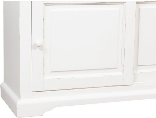 Biscottini Credenza Country Biscottini legno tiglio bianca anticata 142x50x90 Made Italy