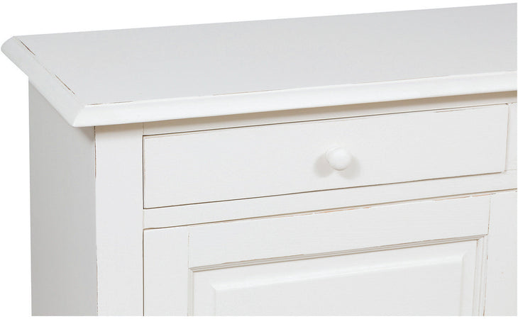 Biscottini Credenza Country Biscottini legno tiglio bianca anticata 142x50x90 Made Italy