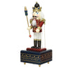 Statuetta decorativa Soldatino schiaccianoci con carillon natalizio h 30 cm