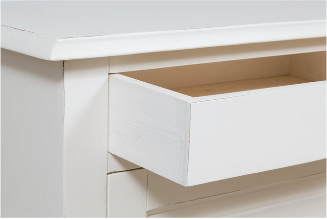 Biscottini Credenza Country Biscottini legno tiglio bianca anticata 142x50x90 Made Italy