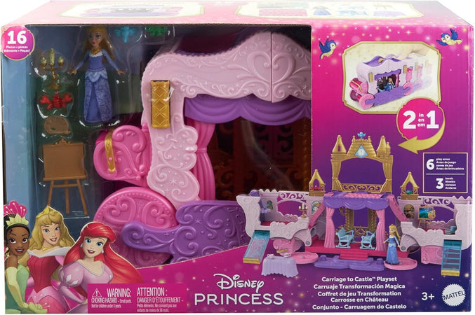 Mattel - Disney Princess Set Trasformabile 2 in 1 Castello/Carrozza HWX17