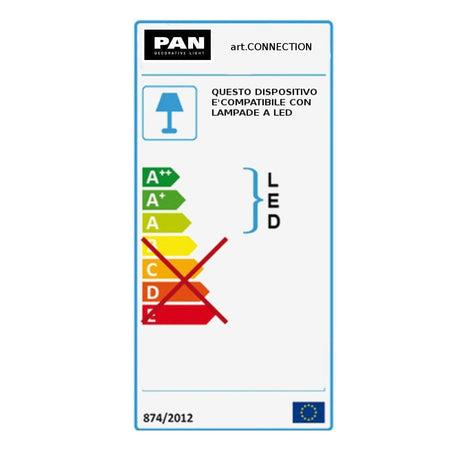 Applique moderno PAN International CONNECTION EST01004 E27 LED lampada parete