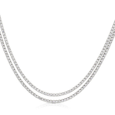 Ops Object - collana tennis doppio con pietre bianche GLIMMER