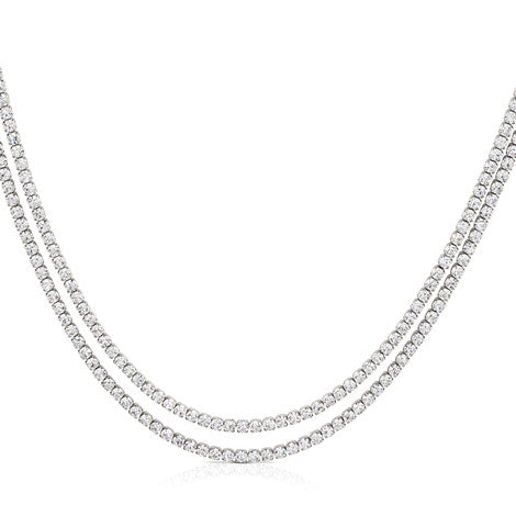 Ops Object - collana tennis doppio con pietre bianche GLIMMER