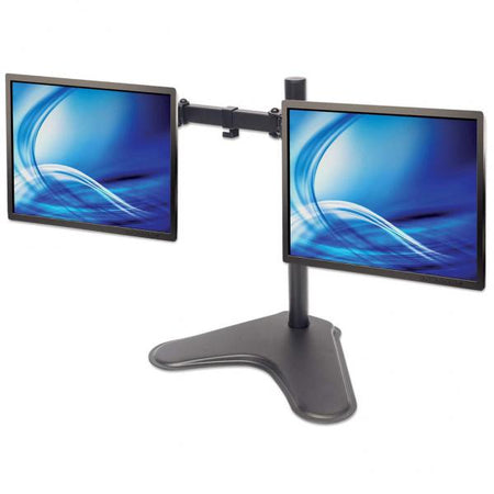 Supporto da Scrivania per 2 Monitor 13-32'' con Base e Doppio Snodo